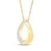 Thumbnail Image 2 of Diamond Open Teardrop Necklace 1/5 ct tw 10K Yellow Gold 18&quot;