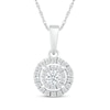 Thumbnail Image 1 of Diamond Double Halo Necklace 1/5 ct tw 10K White Gold 18&quot;