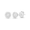 Thumbnail Image 1 of Diamond Flower Halo Stud Earrings 1/5 ct tw 10K White Gold