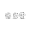 Thumbnail Image 1 of Diamond Cushion Halo Stud Earrings 1/5 ct tw 10K White Gold