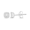 Thumbnail Image 3 of Diamond Cushion Halo Stud Earrings 1/5 ct tw 10K White Gold