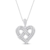 Thumbnail Image 0 of Diamond Heart Knot Necklace 1 ct tw 10K White Gold 18"