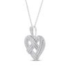 Thumbnail Image 1 of Diamond Heart Knot Necklace 1 ct tw 10K White Gold 18"