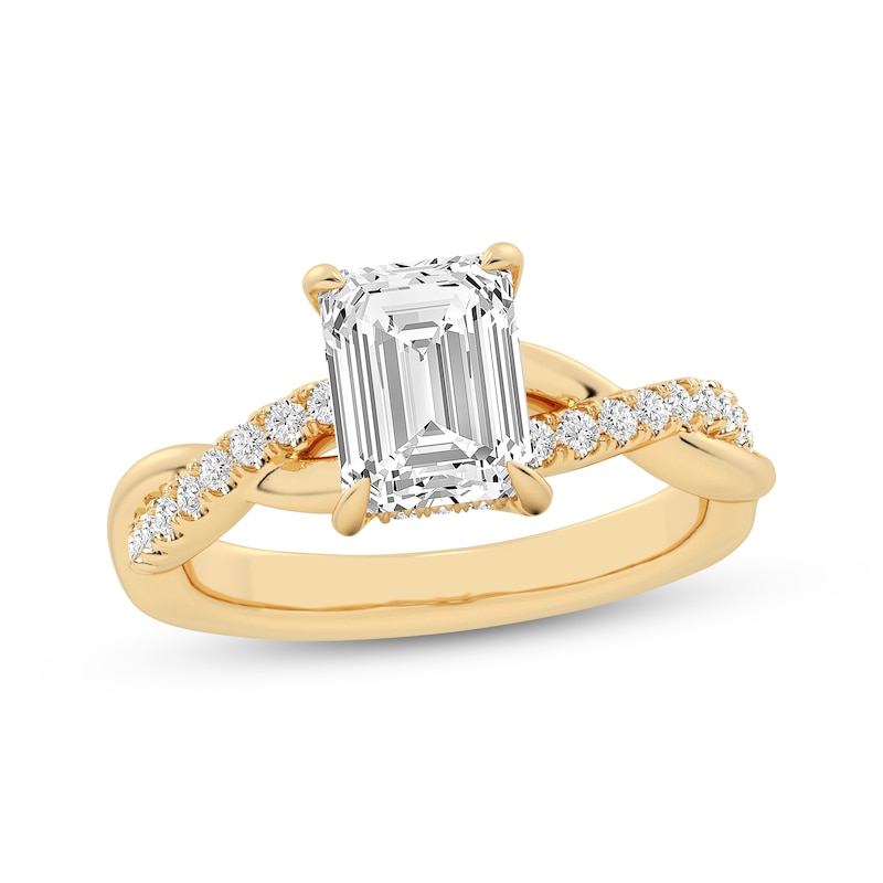 Main Image 1 of Lab-Created Diamonds by KAY Radiant-Cut Engagement Ring 2-1/4 ct tw 14K Yellow Gold