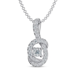 Diamond Knot Necklace 1/5 ct tw 10K White Gold 18&quot;