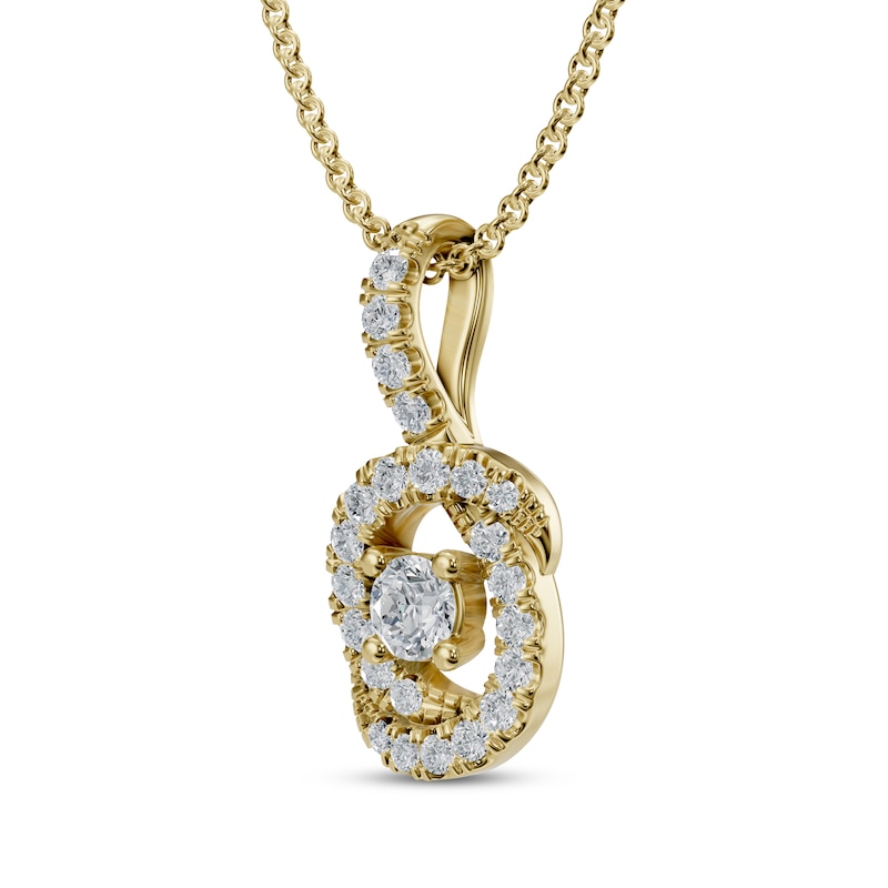 Main Image 2 of Diamond Necklace 1/5 ct tw 10K Yellow Gold 18&quot;