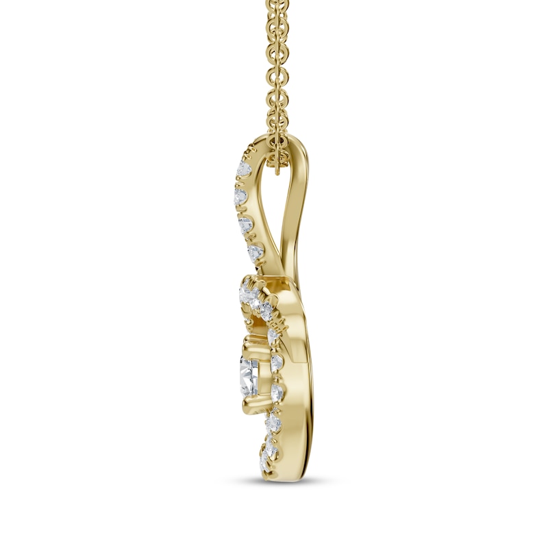 Main Image 3 of Diamond Necklace 1/5 ct tw 10K Yellow Gold 18&quot;