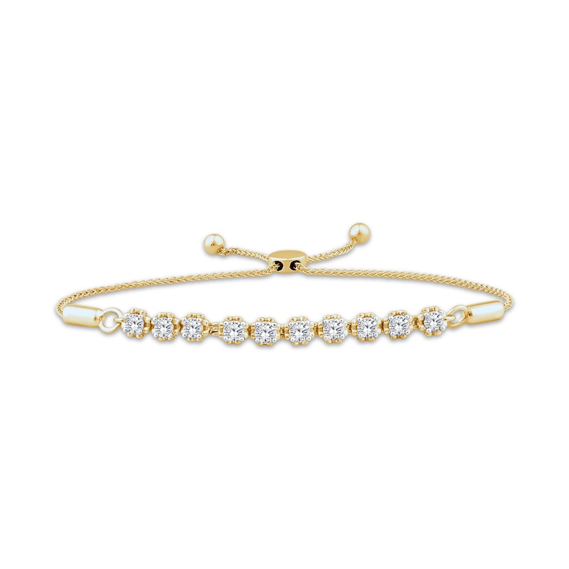 Main Image 1 of Lab-Grown Diamonds by KAY Link Bolo Bracelet 1/2 ct tw 14K Yellow Gold