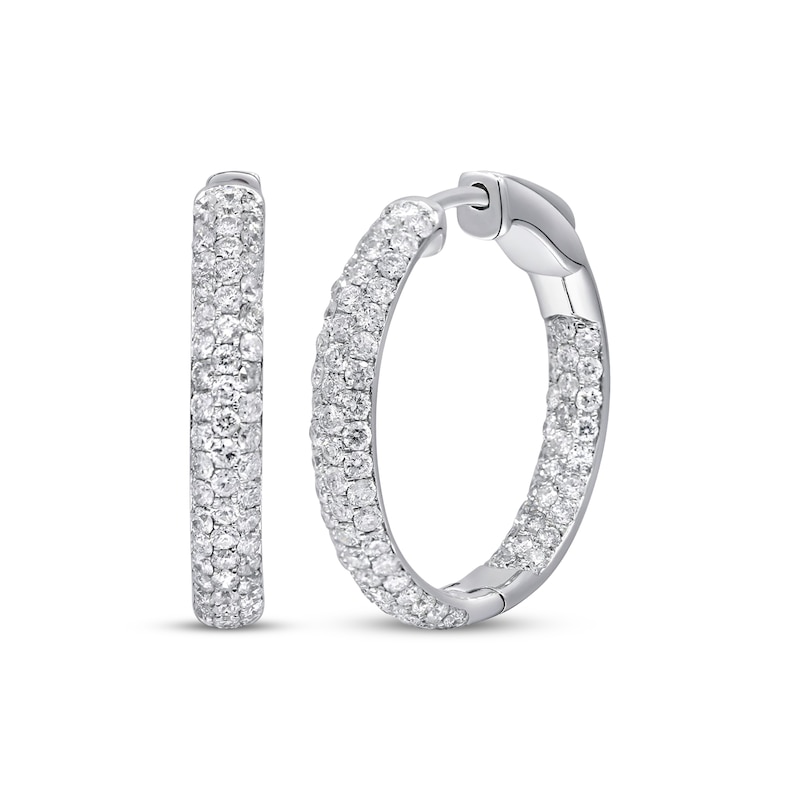 Main Image 1 of Diamond Inside-Out Hoop Earrings 1-7/8 ct tw 14K White Gold 22mm