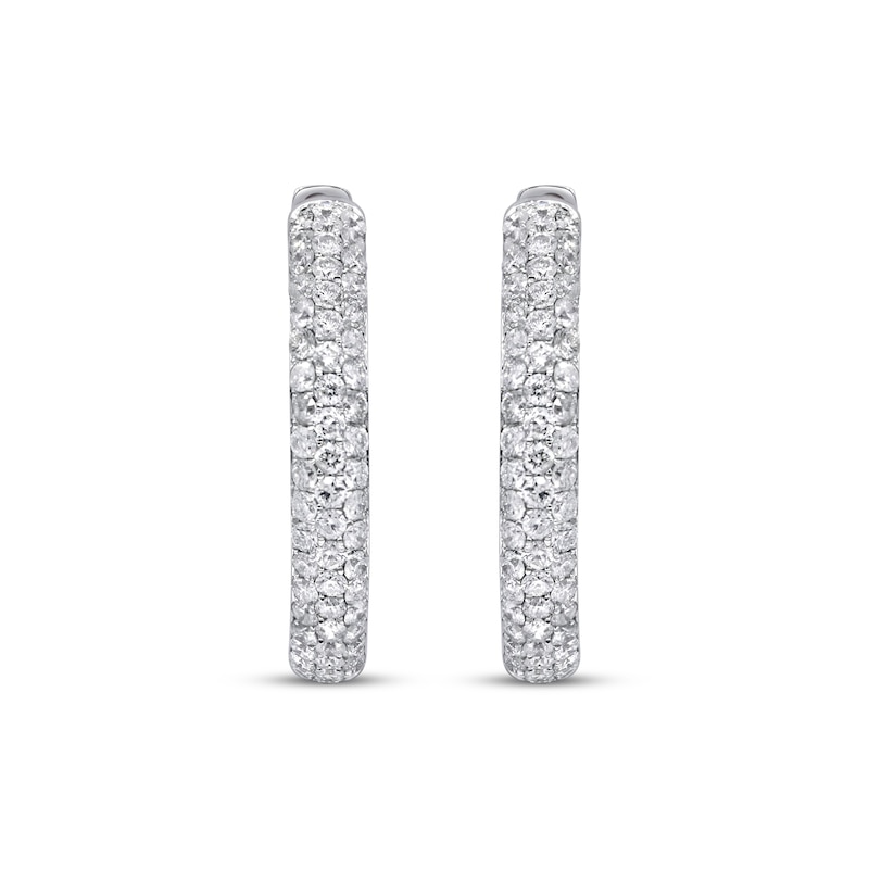 Main Image 2 of Diamond Inside-Out Hoop Earrings 1-7/8 ct tw 14K White Gold 22mm