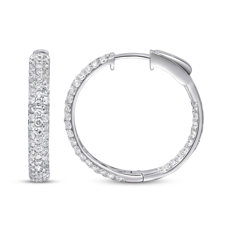 Main Image 3 of Diamond Inside-Out Hoop Earrings 1-7/8 ct tw 14K White Gold 22mm