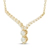 Thumbnail Image 2 of Our Story Together Diamond Chevron Necklace 1/2 ct tw 10K Yellow Gold 18&quot;