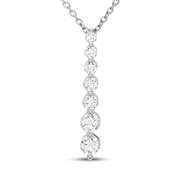 Our Story Together Diamond Graduated Vertical Drop Necklace 1/2 ct tw 10K White Gold 18&quot;