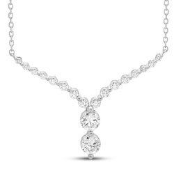 Our Story Together Diamond Chevron Necklace 1 ct tw 10K White Gold 18&quot;
