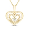 Thumbnail Image 1 of Believe in Love Diamond Double Heart Necklace 1/8 ct tw 10K Yellow Gold 18&quot;