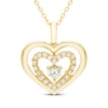 Thumbnail Image 1 of Believe in Love Diamond Double Heart Necklace 1/2 ct tw 10K Yellow Gold 18&quot;