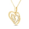 Thumbnail Image 2 of Believe in Love Diamond Double Heart Necklace 1/2 ct tw 10K Yellow Gold 18&quot;