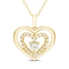 Thumbnail Image 0 of Believe in Love Diamond Double Heart Necklace 1 ct tw 10K Yellow Gold 18"