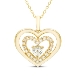 Believe in Love Diamond Double Heart Necklace 1 ct tw 10K Yellow Gold 18&quot;
