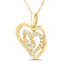 Thumbnail Image 1 of Believe in Love Diamond Double Heart Necklace 1 ct tw 10K Yellow Gold 18"