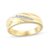 Thumbnail Image 1 of Men's Diamond Sculpted Wedding Band 1/15 ct tw 10K Yellow Gold