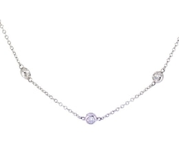Lab-Created Diamonds by KAY Bezel-Set Station Necklace 1 ct tw 14K White Gold 19&quot;
