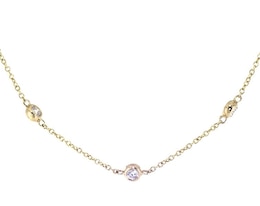 Lab-Created Diamonds by KAY Bezel-Set Station Necklace 1 ct tw 14K Yellow Gold 19&quot;