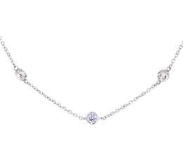Lab-Created Diamonds by KAY Bezel-Set Station Necklace 1 ct tw 14K White Gold 19&quot;