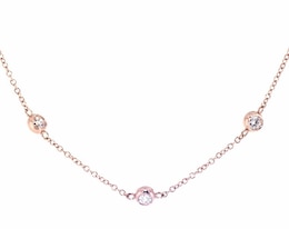 Lab-Created Diamonds by KAY Bezel-Set Station Necklace 1 ct tw 14K Rose Gold 19&quot;