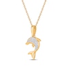 Thumbnail Image 2 of Diamond Dolphin Necklace 1/20 ct tw 10K Yellow Gold 18&quot;