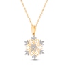 Thumbnail Image 2 of Diamond Snowflake Necklace 1/10 ct tw 10K Yellow Gold 18&quot;