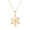 Thumbnail Image 3 of Diamond Snowflake Necklace 1/10 ct tw 10K Yellow Gold 18&quot;