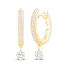 Thumbnail Image 0 of Unstoppable Love Diamond Dangle Hoop Earrings 3/8 ct tw 10K Yellow Gold