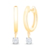 Thumbnail Image 0 of Unstoppable Love Diamond Dangle Hoop Earrings 1/10 ct tw 10K Two-Tone Gold