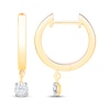 Thumbnail Image 2 of Unstoppable Love Diamond Dangle Hoop Earrings 1/10 ct tw 10K Two-Tone Gold