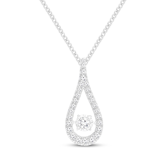 Unstoppable Love Diamond Teardrop Necklace 1/2 ct tw 10K White Gold 19"