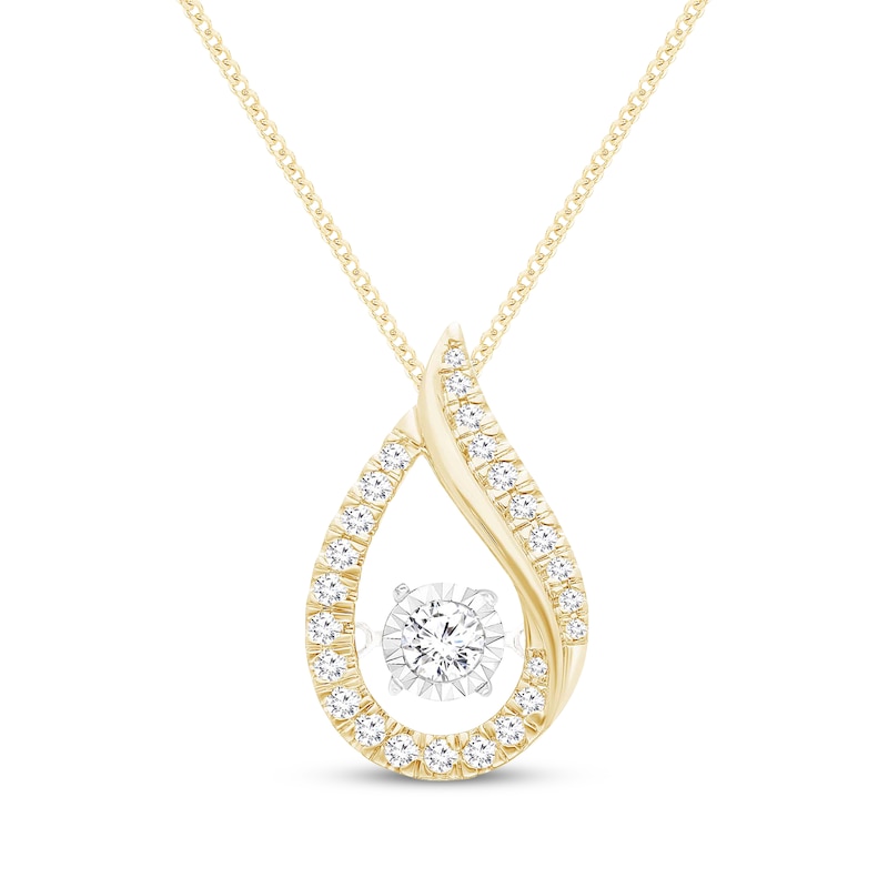 Unstoppable Love Diamond Teardrop Necklace 1/3 ct tw 10K Yellow Gold 19"