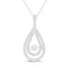 Thumbnail Image 1 of Unstoppable Love Diamond Double Teardrop Necklace 1/2 ct tw 10K White Gold 19&quot;