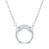 Thumbnail Image 2 of Diamond Accent Crescent Moon Necklace Sterling Silver 18&quot;