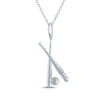 Thumbnail Image 3 of Diamond Accent Baseball Necklace Sterling Silver 18&quot;