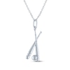 Thumbnail Image 4 of Diamond Accent Baseball Necklace Sterling Silver 18&quot;