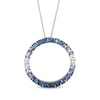 Thumbnail Image 0 of Le Vian Denim Ombré Sapphire Circle Necklace 14K Vanilla Gold 18"