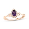 Thumbnail Image 0 of Lab-Created Diamonds by KAY Pear-Shaped Amethyst Halo Ring 1/8 ct tw 10K Rose Gold