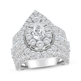 Adore Lab-Grown Diamonds Pear-Shaped Double Halo Engagement Ring 5 ct tw 14K White Gold