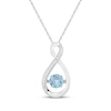 Thumbnail Image 0 of Swiss Blue Topaz & White Lab-Created Sapphire Infinity Necklace Sterling Silver 18"