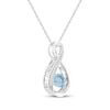 Thumbnail Image 1 of Swiss Blue Topaz & White Lab-Created Sapphire Infinity Necklace Sterling Silver 18"