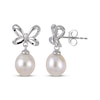 Thumbnail Image 2 of Cultured Pearl Bow Earrings Sterling Silver