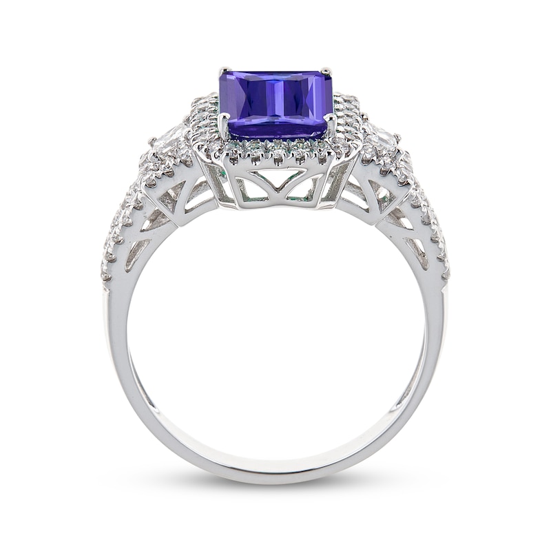 Main Image 2 of Cirari Couture Emerald-Cut Tanzanite & Diamond Ring 5/8 ct tw 18K White Gold