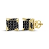 Thumbnail Image 1 of Men's Black Multi-Diamond Spike Stud Earrings 1/3 ct tw 10K Yellow Gold