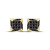 Thumbnail Image 2 of Men's Black Multi-Diamond Spike Stud Earrings 1/3 ct tw 10K Yellow Gold